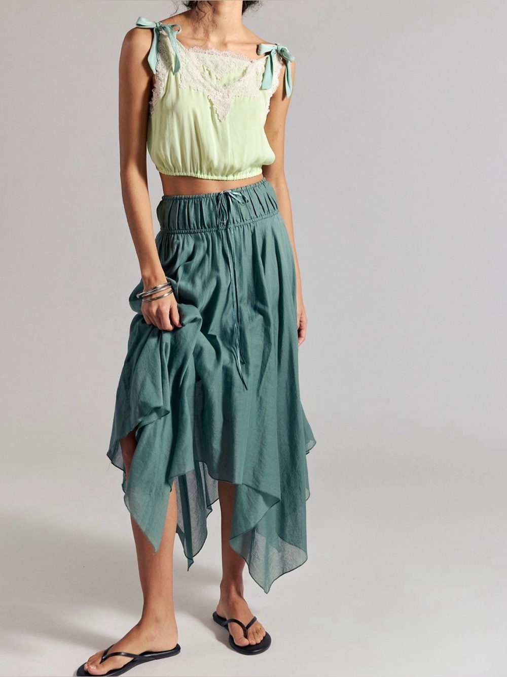 Free People One Kaia Solid Asymmetrical skirt Sz S